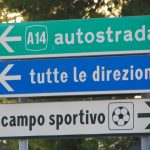 The colors of the Italian street signs